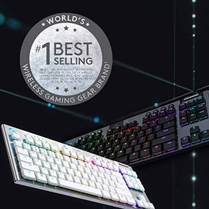 Logitech G915 TKL Tenkeyless Lightspeed Wireless RGB Mechanical Gaming Keyboard, Low Profile Switch Options, LIGHTSYNC RGB, Advanced Wireless and Bluetooth Support - Clicky, Black