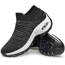 Load image into Gallery viewer, Women's Tennis Shoes Lightweight - Walking Shoes Slip on Mesh Air Cushion Athletic Shoes Work Driving Comfortable Running Shoes Purple 5.5
