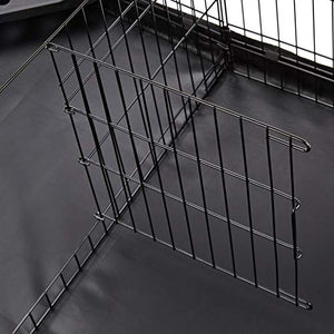 AmazonBasics Indoor-Outdoor Small Pet Habitat Cage with Canvas Bottom, with Divider, Black