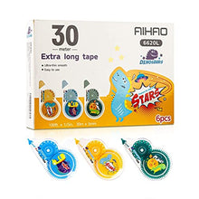 Load image into Gallery viewer, AIHAO Correction Tape, 100ft (30 m）x 1/5in (5mm), White Tape, 6 Count, Wipe Out Tape, Instant Corrections, Cute Design Correction Tapes
