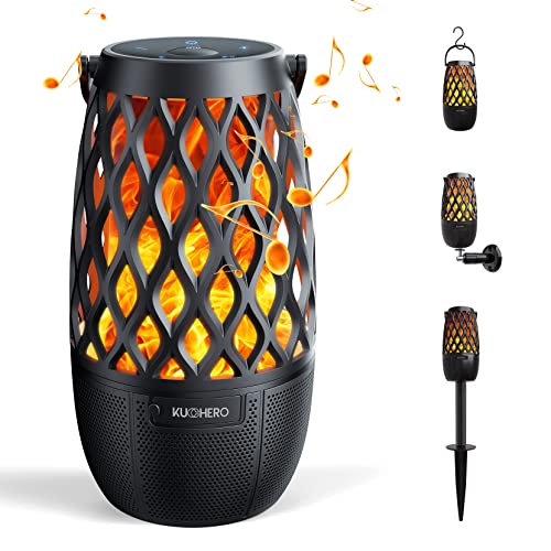 Outdoor Bluetooth Speakers, LED Atmosphere Speaker Portable Waterproof Party Speaker, Sync Up to 100 Speakers, BT5.0 Gift for Patio Garden Home Decorations, Wall Mount&Hook&Stake, 1 Pack