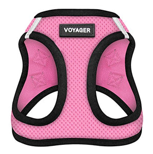 Voyager Step-In Air Dog Harness - All Weather Mesh Step in Vest Harness for Small and Medium Dogs by Best Pet Supplies - Pink Base, XS