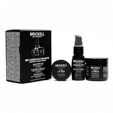 Load image into Gallery viewer, Brickell Men's Advanced Anti-Aging Routine, Night Face Cream, Vitamin C Facial Serum and Eye Cream, Natural and Organic, Scented
