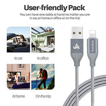 Load image into Gallery viewer, iPhone Charger, FIFADE 3Pack Nylon Braided Lightning Cable Charging Cord USB Cable Compatible with iPhone 11Pro 11Pro MAX Xs MAX XR X 8 7 6S 6 Plus-Gray
