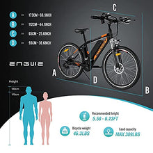 Load image into Gallery viewer, ENGWE Electric Bike Adult Electric Mountain Bike 250W E-Bike 26&#39;&#39; Electric Bicycle with Removable 36V 8Ah Battery, Professional 21 Speed Gear Electric Bicycle (Orange)
