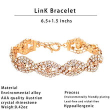Load image into Gallery viewer, 3 Pack Bridal Austrian Rhinestone Crystal Necklace Link Bracelet and Teardrop Dangle Earrings Jewelry Set Gifts fit with Wedding Dress Party
