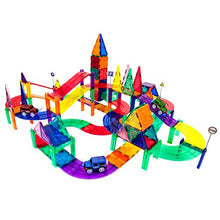 Load image into Gallery viewer, PicassoTiles 128 Piece Race Car Track Building Block Educational Toy Set Magnetic Tiles Magnet Playset 3 LED Car STEM Learning Construction Kit Hand-Eye Fine Motor Skill Training Brain Development
