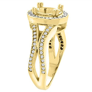 14k Yellow Gold Diamond Halo Genuine Malachite Ring Split Shank Oval 8x6mm, size 5