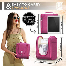 Load image into Gallery viewer, Premium Hanging Travel Toiletry Bag for Women and Men, Hygiene Bag, Bathroom and Shower Organizer Kit with Elastic Band Holders for Toiletries, Cosmetics, Makeup, Brushes
