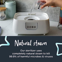 Load image into Gallery viewer, Tommee Tippee Steridryer Electric Steam Sterilizer and Dryer for Baby Bottles and Accessories, Kills Viruses* and 99.9% of Bacteria, White
