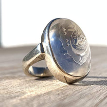 Load image into Gallery viewer, Dur e Najaf Ring Silver | خاتم در النجف الاصلي | AlAliGems | Genuine Dur E Najaf Stone Ring | Engraved Ya Hayder Size 10.75
