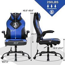 Load image into Gallery viewer, Gaming Chair Computer Chair Desk Chair PU Leather Adjustable Office Chair with Lumbar Support Headrest Armrest PC Ergonomic Task Rolling Swivel Massage Racing Chair for Women Adults(Blue)
