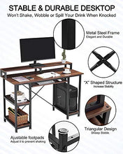 Load image into Gallery viewer, QooWare Computer Desk with Shelves, 47" Writing Desk w/Keyboard Tray &amp; Monitor Stand Riser - Achieve More, Strain Less - Large Desk Space Wooden Study Table for Home Office
