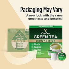 Load image into Gallery viewer, VitaCup Green Tea Pods, Enhance Energy &amp; Detox with Matcha, Moringa, B Vitamins, D3, Keto, Paleo, Vegan, Recyclable Single Serve Pod, Compatible with Keurig K-Cup Brewers,64 Ct
