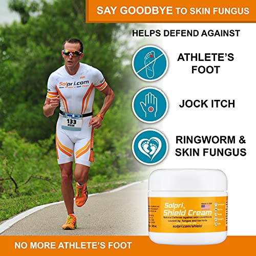 Load image into Gallery viewer, Solpri Shield Antifungal Cream - for Athletes Foot, Jock Itch Fungus, and Ringworm - with Lemongrass, Tea Tree Oil, and More 2 Fl Oz