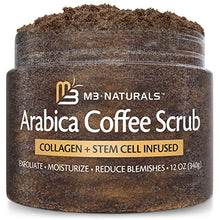 Load image into Gallery viewer, M3 Naturals Arabica Coffee Body Scrub with Collagen &amp; Stem Cell - Exfoliating Body Scrubber &amp; Face Cleanser - Fight Skin Care Appearance - Cellulite, Fine Line, Stretch Mark &amp; Spider Veins 12 oz
