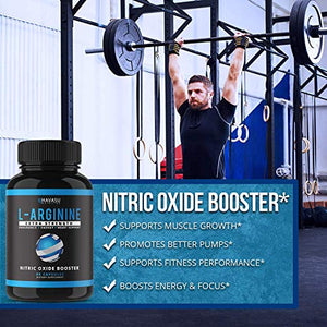 Havasu Nutrition Extra Strength L Arginine - 1200mg Nitric Oxide Supplement for Muscle Growth, Vascularity and Energy - L-Citrulline & Essential Amino Acids to Support Physical Endurance, 60 Capsules