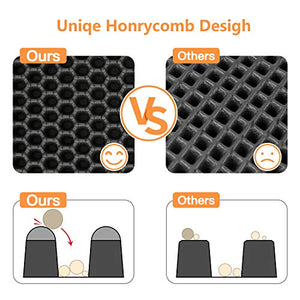 Polarduck Cat Litter Mat, 20" X 16", Cat Litter Trapping Mat, Honeycomb Double Layer Design, Urine and Water Proof Material, Scatter Control, Special Side Handles Design Easier to Clean,Washable
