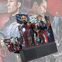 Load image into Gallery viewer, jteman 12&#39;&#39; 3D Mobile Phone Screen Magnifier with Bluetooth Speaker+12&#39;&#39; Curved Screen Magnifier Mobile Projector Screen for Movies, Videos, Gaming Foldable Phone Stand for iPhone and All Smartphones
