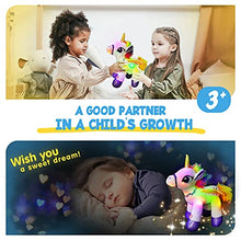 Load image into Gallery viewer, Houwsbaby Light Up Stuffed Unicorn Glow at Night Soft Horse LED Plush Toy Glitter Gift for Kids Boys Girls Companion Pet Holiday Birthday, 14'' (White)
