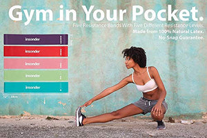 Insonder Resistance Bands Set - Latex Exercise Loop Bands for Workout and Stretching for Legs Butt Glutes Yoga Crossfit Fitness Physical Therapy Mini Home Equipment Training for Women Men