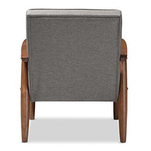 Load image into Gallery viewer, Baxton Studio Sorrento Mid-Century Retro Modern Fabric Upholstered Wooden Lounge Chair, Grey
