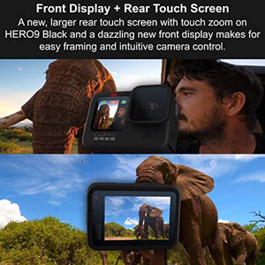 GoPro HERO9 Black + Smart Remote + PNY Elite-X 64GB microSDHC Card Adapter-UHS - Waterproof Action Camera with Front LCD and Touch Rear Screens, 5K Ultra HD Video, 20MP Photos