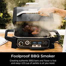 Load image into Gallery viewer, Ninja OG751 Woodfire Pro Outdoor Grill &amp; Smoker with Built-In Thermometer, 7-in-1 Master Grill, BBQ Smoker, Air Fryer, Bake, Roast, Dehydrate, Broil, Ninja Woodfire Pellets, Portable, Electric, Grey
