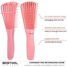Load image into Gallery viewer, BESTOOL Detangling Brush for Black Natural Hair, Detangler Brush for Natural Black Hair Curly Hair Afro 3/4abc Texture, Faster n Easier Detangle Wet or Dry Hair with No Pain (Pink)
