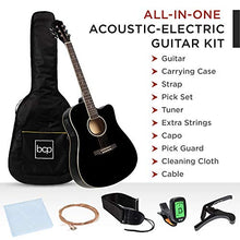 Load image into Gallery viewer, Best Choice Products Beginner Acoustic Electric Guitar Starter Set 41in w/All Wood Cutaway Design, Case, Strap, Picks, Tuner - Black
