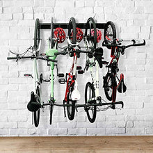 Load image into Gallery viewer, Bike Rack Garage Storage 5 Bicycles Hooks Wall Mount Bike Hanger Indoor Space Saving (8 Hooks and 3 Rails)
