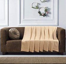 Load image into Gallery viewer, TreeWool 100% Soft Premium Cotton Thermal Blanket in Basket Weave - Easy Care Comfortable and Warm Season Bed Layering (King Size - 90" x 108", Beige)
