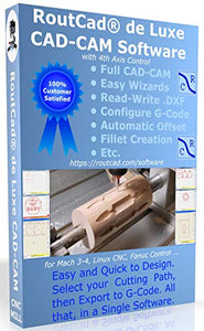 CAD-CAM CNC Mill Premium 4 Axis Software for Mach 3-4, Linux CNC, EMC2, CNC 3040. Design your part and generate the g-code with a single easy software, plus many tutorial training videos included.