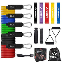 Load image into Gallery viewer, Whatafit Resistance Bands Set (16pcs), Exercise Bands with Door Anchor, Handles,Waterproof Carry Bag, Legs Ankle Straps for Resistance Training, Physical Therapy, Home Workouts (Set3)
