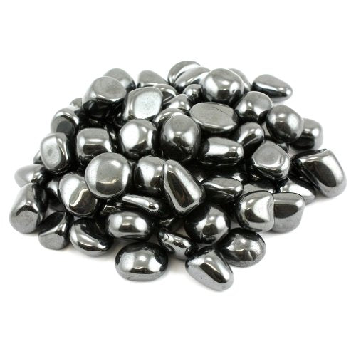 1lb Bulk Tumbled Hematite Stones from Brazil - Small 1/4
