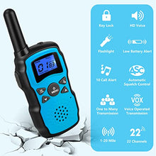 Load image into Gallery viewer, Wishouse 2 Rechargeable Walkie Talkie for Kids with Charger Battery,Family Walky Talky for Adult Cruise Ship, Outdoor Camping Hiking Fun Toys Birthday Xmas Gift for Girls Boys Blue
