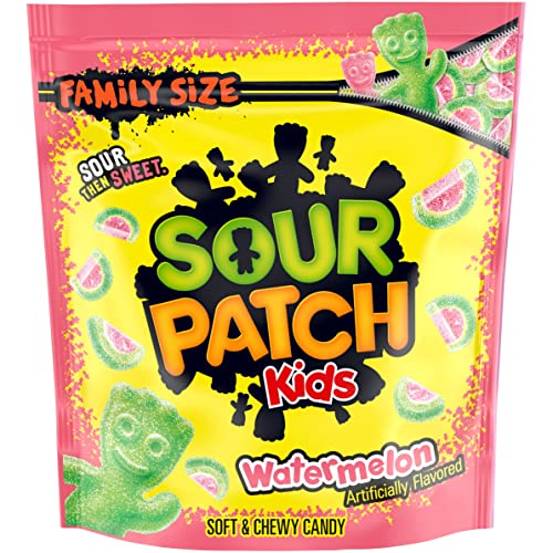 SOUR PATCH KIDS Watermelon Soft & Chewy Candy, Family Size, 1.8 lb Bag