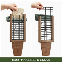Load image into Gallery viewer, Kingsyard Recycled Plastic Suet Bird Feeder, Double Capacity Tail-Prop Suet Feeder for Outside Hanging, Sturdy &amp; Durable, Great for Woodpecker &amp; Clinging Birds, Green
