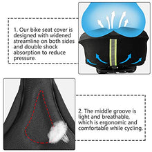 Load image into Gallery viewer, Zacro Gel Bike Seat Cover - Extra Soft Gel Bicycle Seat with Cross Straps and Reflecting Strip of The Bottom, Bike Saddle Cushion with Water&amp;Dust Resistant Cover (Black)
