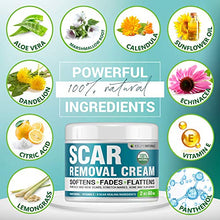 Load image into Gallery viewer, Scar Removal Cream - Effective Stretch Mark Removal - Natural Skin Repair - Acne Scar Remover Cream - Made in USA - Advanced Treatment for Old Scars &amp; Acne Scars - Clinically Proven Formula - 2 OZ
