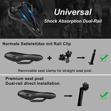 Load image into Gallery viewer, Comfortable Bike Seat Men Woman, Mountain Bicycle Saddle Padded Gel Comfort Road Exercise Bikes Cushion Waterproof Shock Absorbing Pain Relief Breathable - grey
