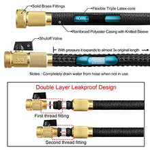 Load image into Gallery viewer, TheFitLife Flexible and Expandable Garden Hose - Strongest Triple Latex Core with 3/4&quot; Solid Brass Fittings Free 8 Function Spray Nozzle, Easy Storage Kink Free Water Hose (50 FT)

