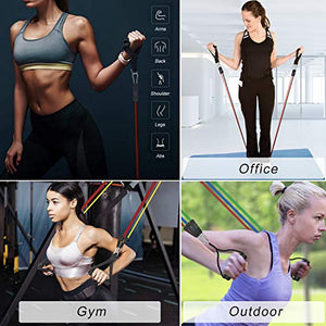 Donobi Resistance Bands Set, 150Lbs Workout Bands for Men Women Fitness,Natural Latex Tension Rope, Resistance Training Exercise Bands,Yoga-Pilates Office Home Gym Workout Fitness Equipment (150)