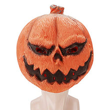 Load image into Gallery viewer, Decorlife Scary Halloween Pumpkin Masks, Creepy Pumpkin Head Costume, Halloween Party Favor, Latex Mask, Orange
