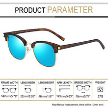Load image into Gallery viewer, Joopin Semi Rimless Polarized Sunglasses Women Men Retro Brand Sun Glasses (Retro Leopard Blue)
