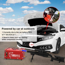 Load image into Gallery viewer, IMAYCC Portable PCP Air Compressor, 4500Psi/30Mpa, 8MM Quick-Connector Compatible for Paintball/pcp air gun/Scuba Tank with Water/Oil Separator,Small air compressor Powered by Car 12V or Home 110V AC
