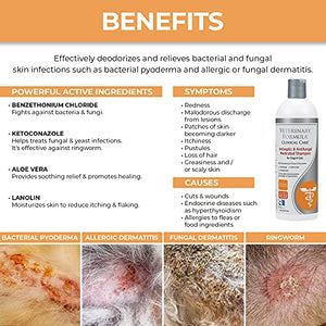 Veterinary Formula Clinical Care Antiseptic and Antifungal Shampoo for Dogs and Cats, 16 oz – Medicated Shampoo to Relieve, Heal and Soothe Fungal and Bacterial Skin Infections, White (FG01320)