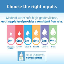 Load image into Gallery viewer, Dr. Brown’s Natural Flow Level 3 Narrow Baby Bottle Silicone Nipple, Medium-Fast Flow, 6m+, 100% Silicone Bottle Nipple, 6 Pack
