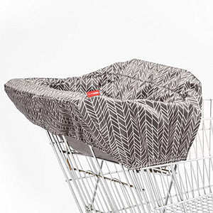 Skip Hop Baby Shopping Cart & High Chair Cover: Machine Washable Cart Liner with Padded Seat, Grey Feather