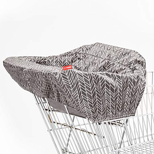 Skip Hop Baby Shopping Cart & High Chair Cover: Machine Washable Cart Liner with Padded Seat, Grey Feather